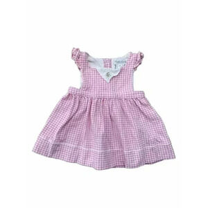 Ralph Lauren Baby Girls Dress 3m Pink Sleeveless Floral Embroidered Gingham 0-3